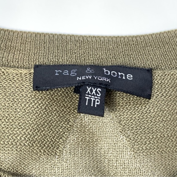 Rag & Bone Ola Viscose Crew Slim Fit Sweater in Dark Olive Oil - Picture 10 of 12